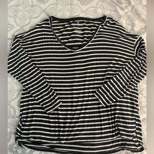 Gray & White Stripe Soft & Sexy American Eagle Long Sleeve Tee